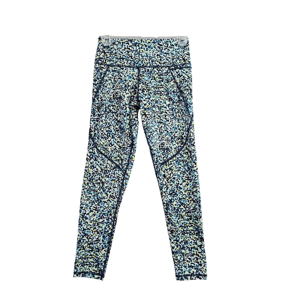 Sweaty Betty The Power 7/8 Leggings XS Blue Yellow Abstract‎ Print SB5400A Yoga